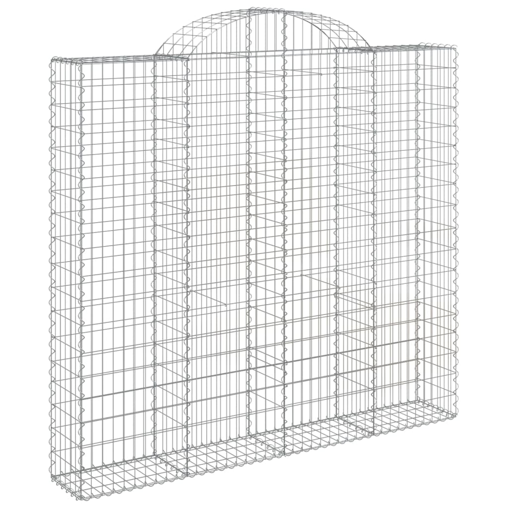 vidaXL Cestos gabião arqueados 2pcs 200x50x180/200cm ferro galvanizado