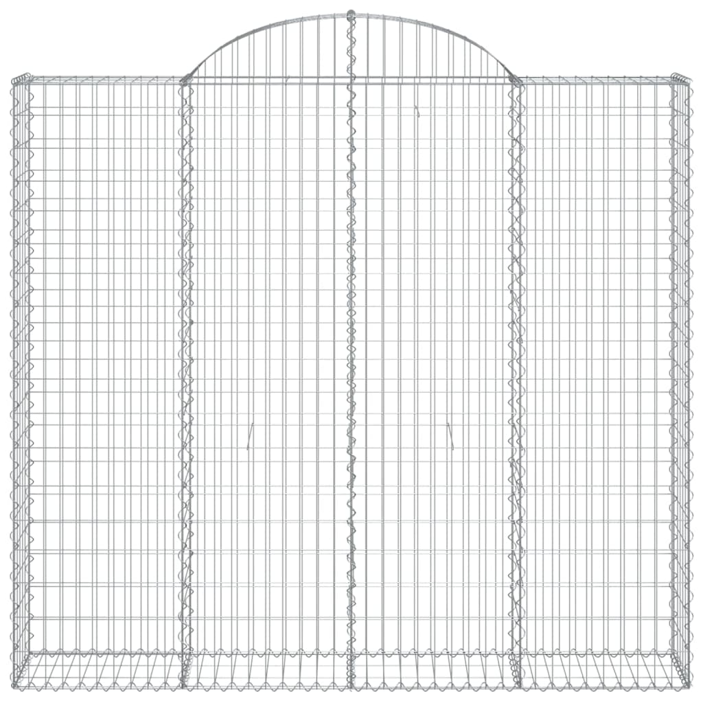 vidaXL Cestos gabião arqueados 2pcs 200x50x180/200cm ferro galvanizado