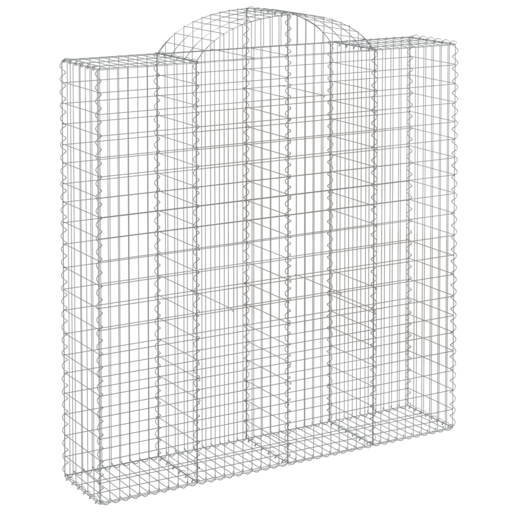 vidaXL Cestos gabião arqueados 2pcs 200x50x200/220cm ferro galvanizado