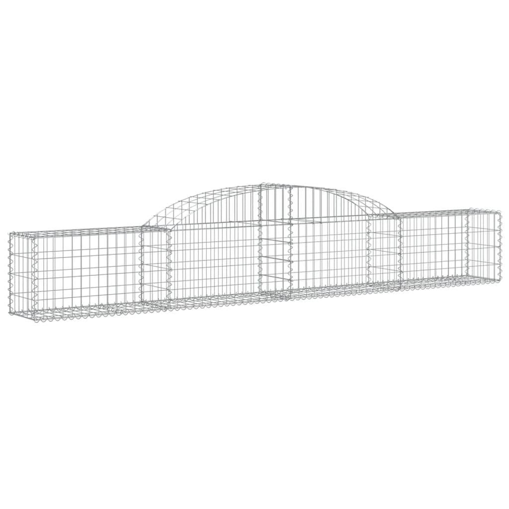 vidaXL Cestos gabião arqueados 2 pcs 300x30x40/60 cm ferro galvanizado