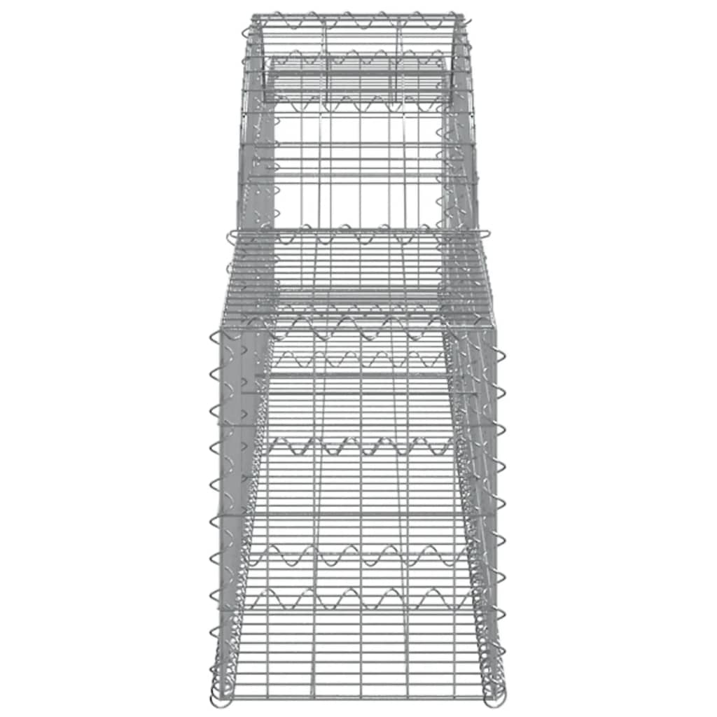 vidaXL Cestos gabião arqueados 2 pcs 300x30x40/60 cm ferro galvanizado