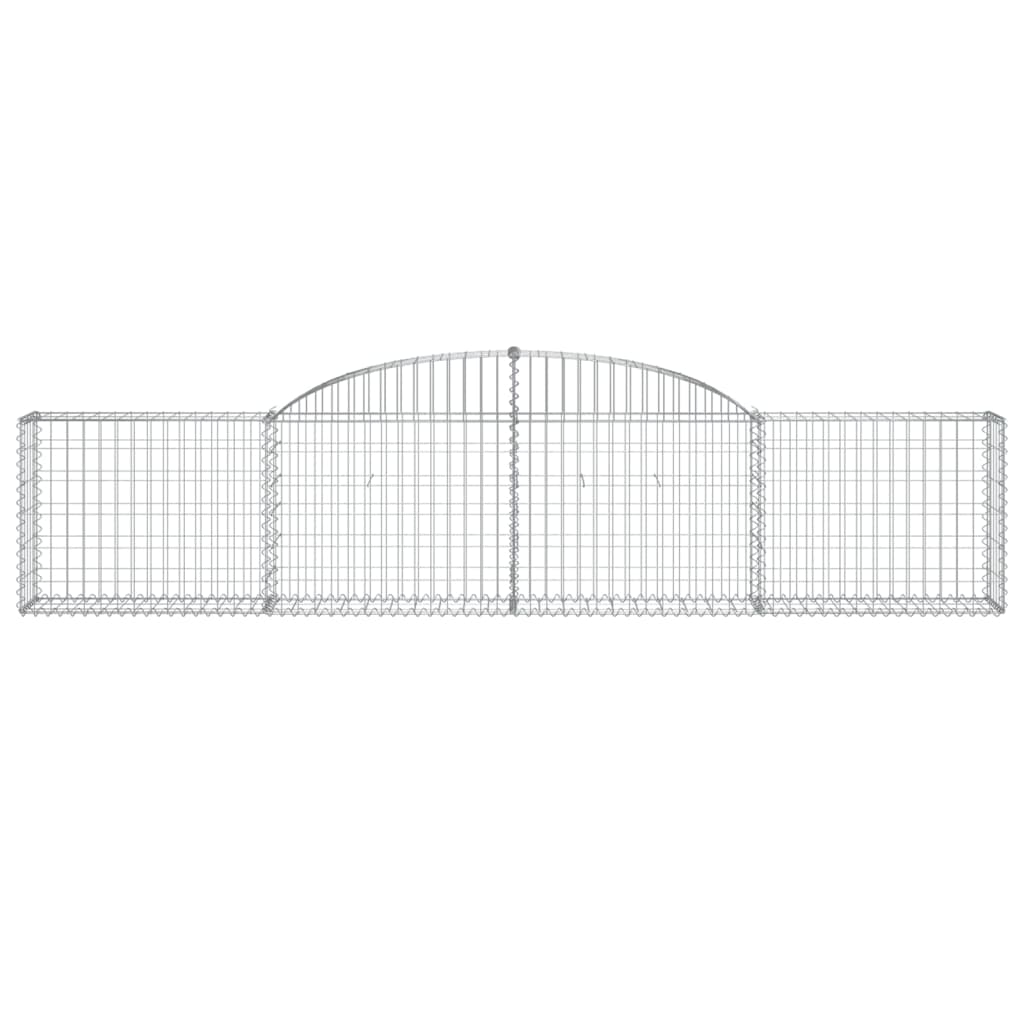 vidaXL Cestos gabião arqueados 7 pcs 300x30x60/80 cm ferro galvanizado