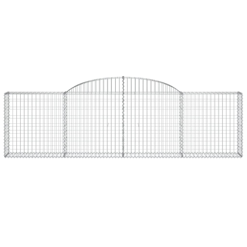 vidaXL Cestos gabião arqueados 2 pcs 300x30x80/100cm ferro galvanizado