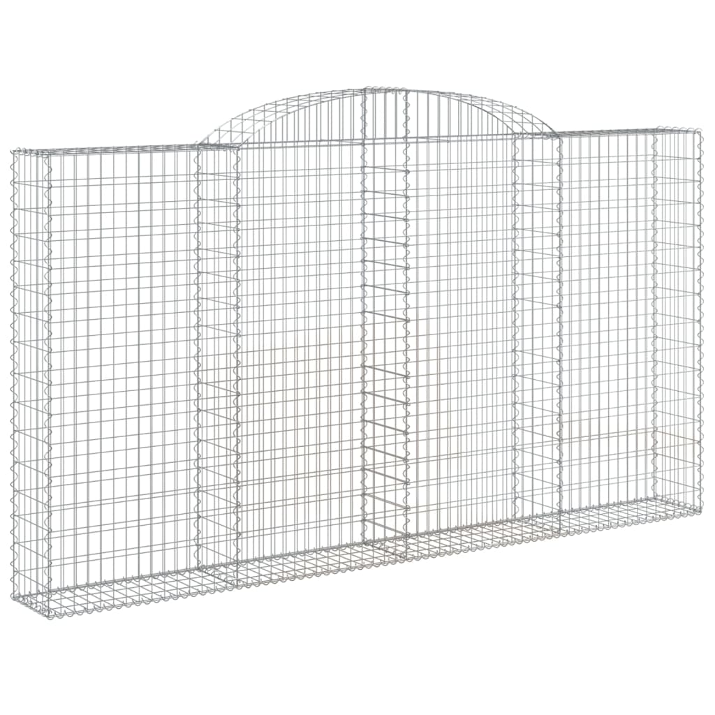 vidaXL Cestos gabião arqueados 3pcs 300x30x160/180cm ferro galvanizado