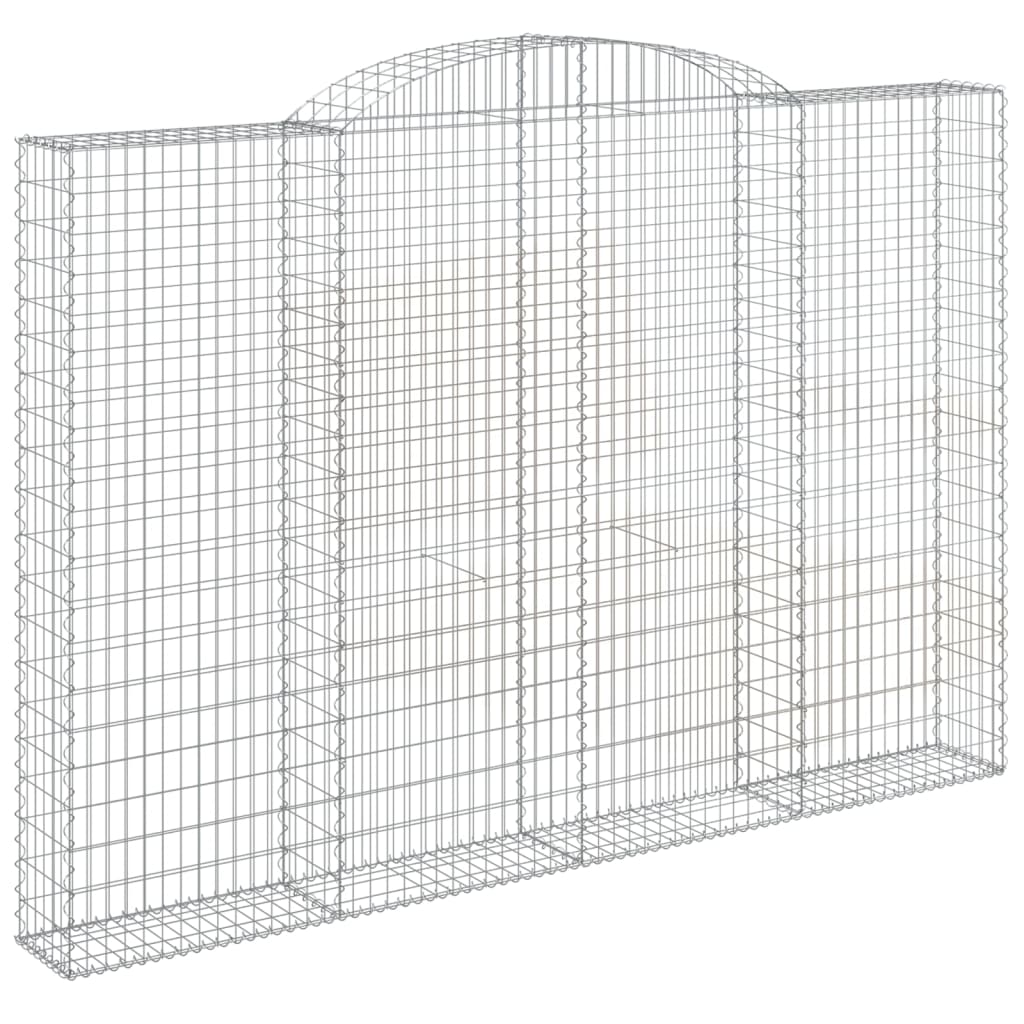 vidaXL Cestos gabião arqueados 2pcs 300x30x200/220cm ferro galvanizado