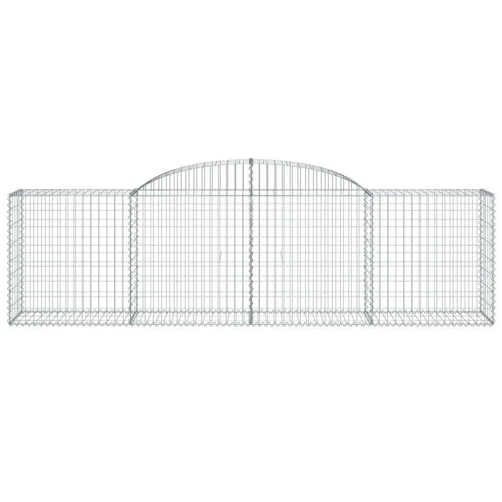 vidaXL Cestos gabião arqueados 6 pcs 300x50x80/100cm ferro galvanizado