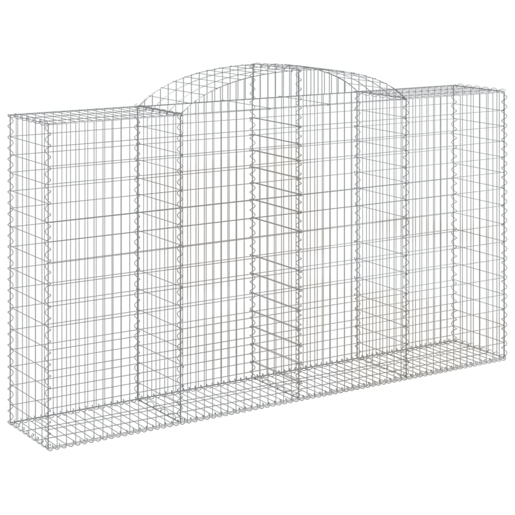 vidaXL Cestos gabião arqueados 10 pcs 300x50x160/180 ferro galvanizado