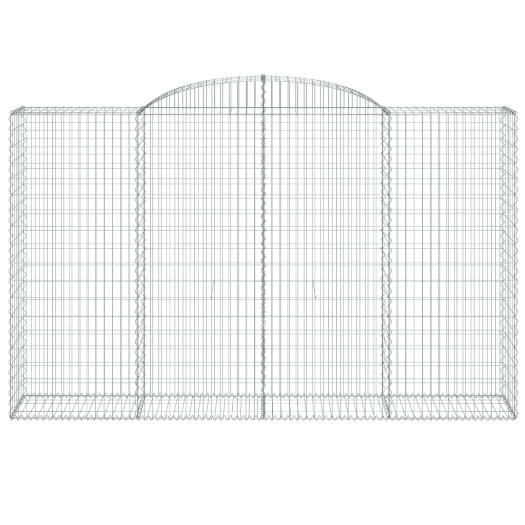 vidaXL Cestos gabião arqueados 4pcs 300x50x180/200cm ferro galvanizado