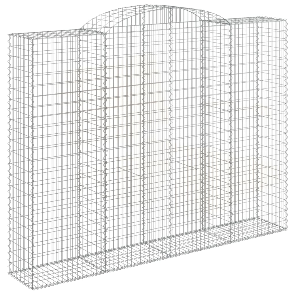 vidaXL Cestos gabião arqueados 3pcs 300x50x220/240cm ferro galvanizado