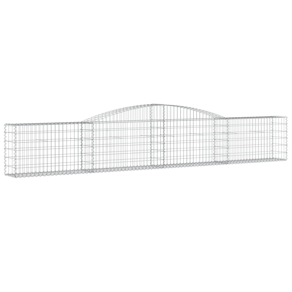 vidaXL Cestos gabião arqueados 8 pcs 400x30x60/80 cm ferro galvanizado