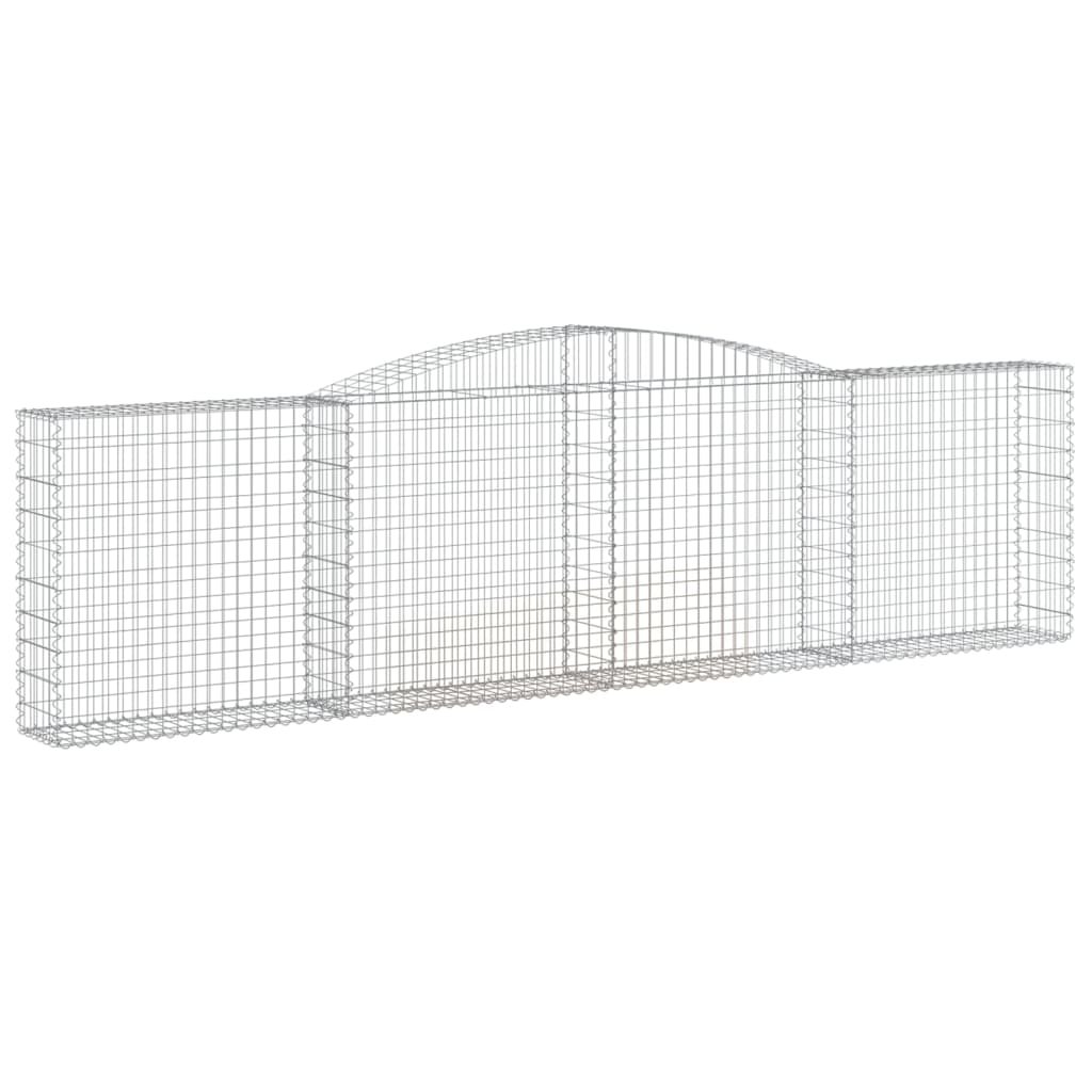 vidaXL Cestos gabião arqueados 3pcs 400x30x100/120cm ferro galvanizado