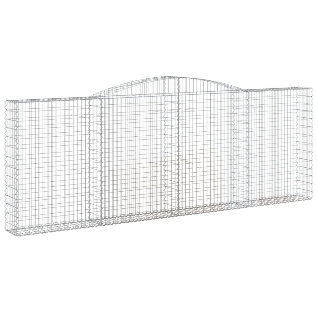 vidaXL Cestos gabião arqueados 2pcs 400x30x140/160cm ferro galvanizado