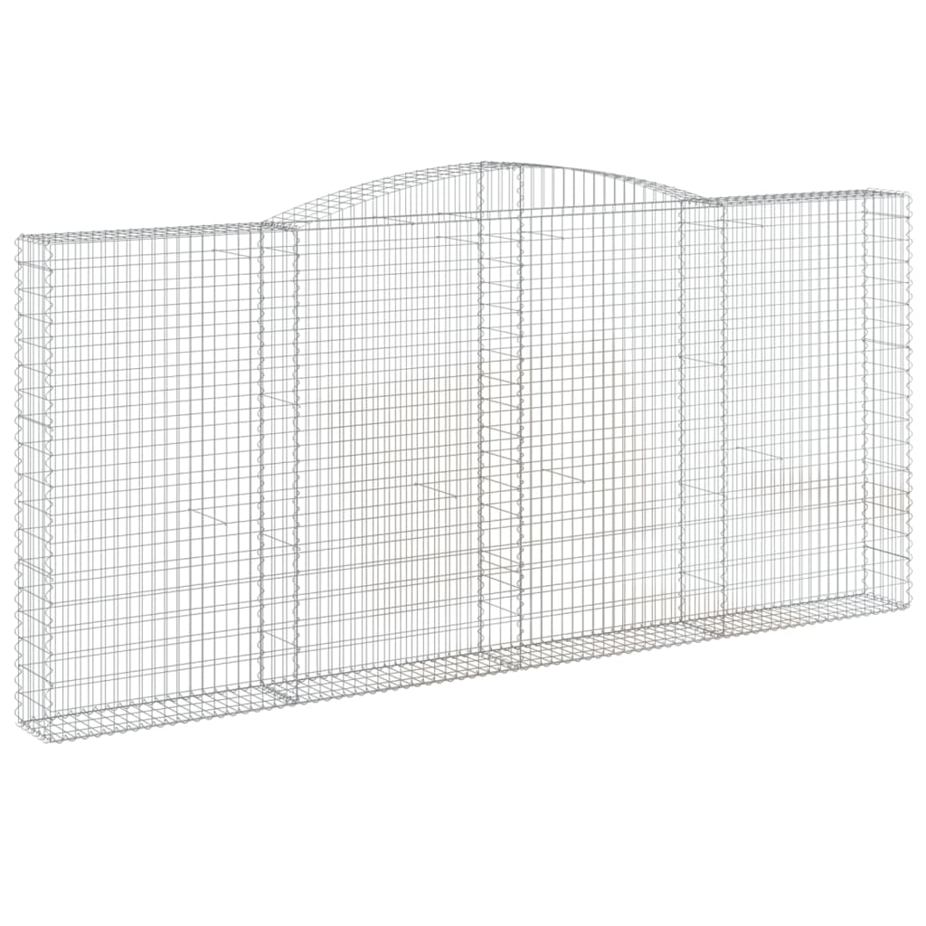 vidaXL Cestos gabião arqueados 4pcs 400x30x180/200cm ferro galvanizado