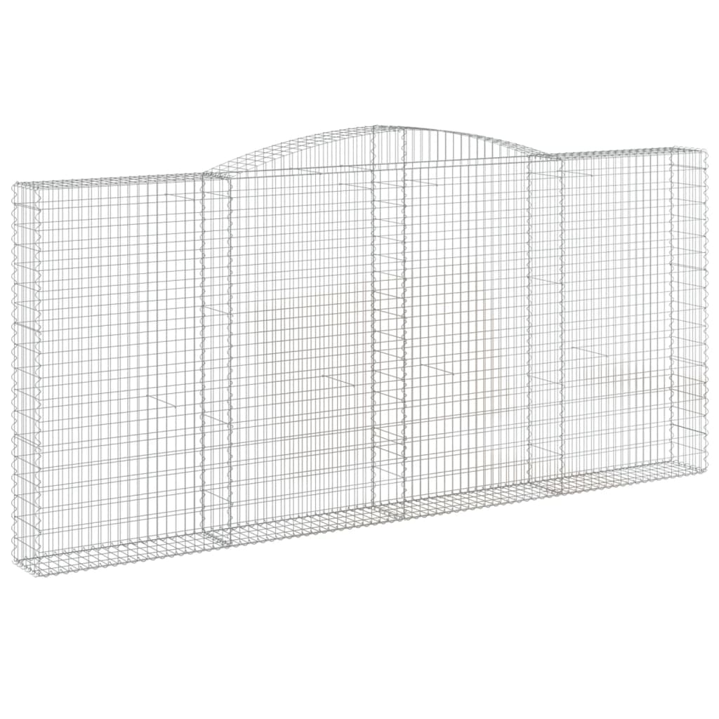 vidaXL Cestos gabião arqueados 6pcs 400x30x180/200cm ferro galvanizado