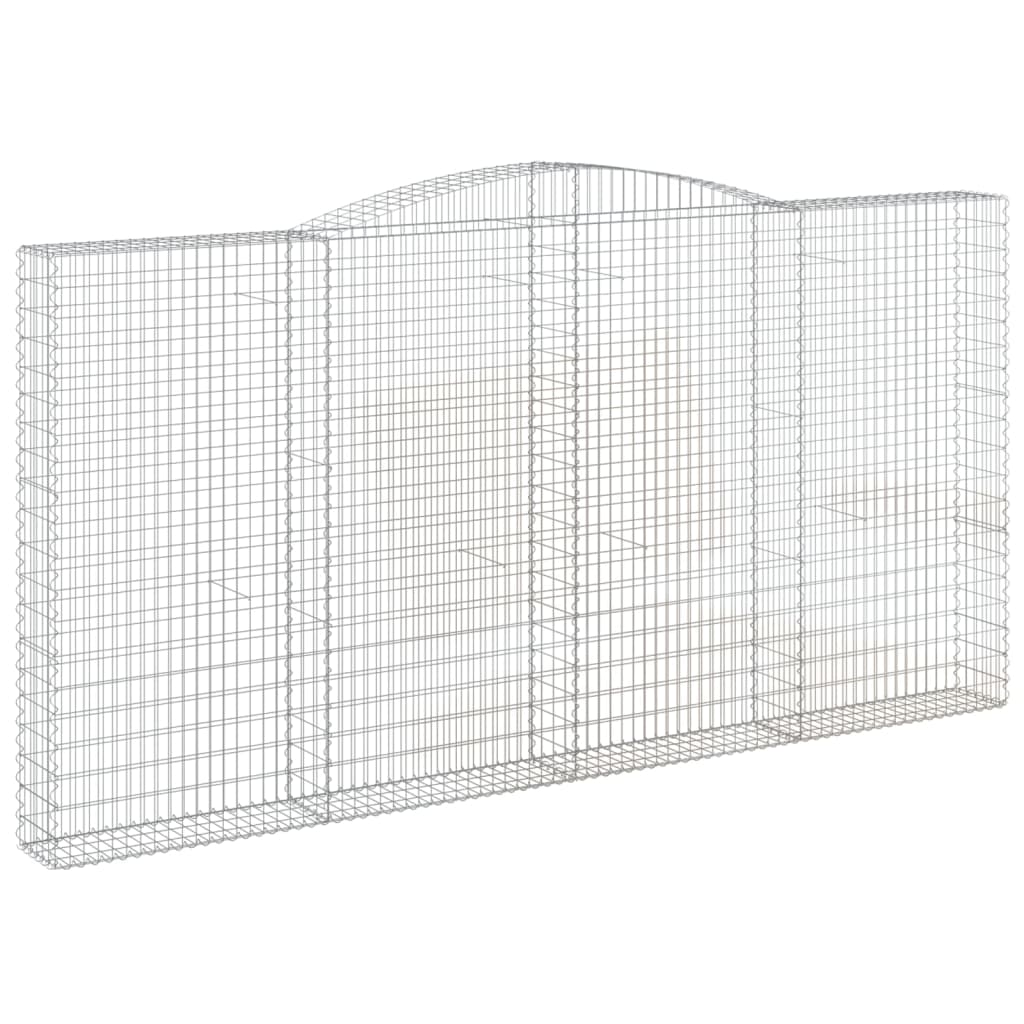 vidaXL Cestos gabião arqueados 7pcs 400x30x200/220cm ferro galvanizado