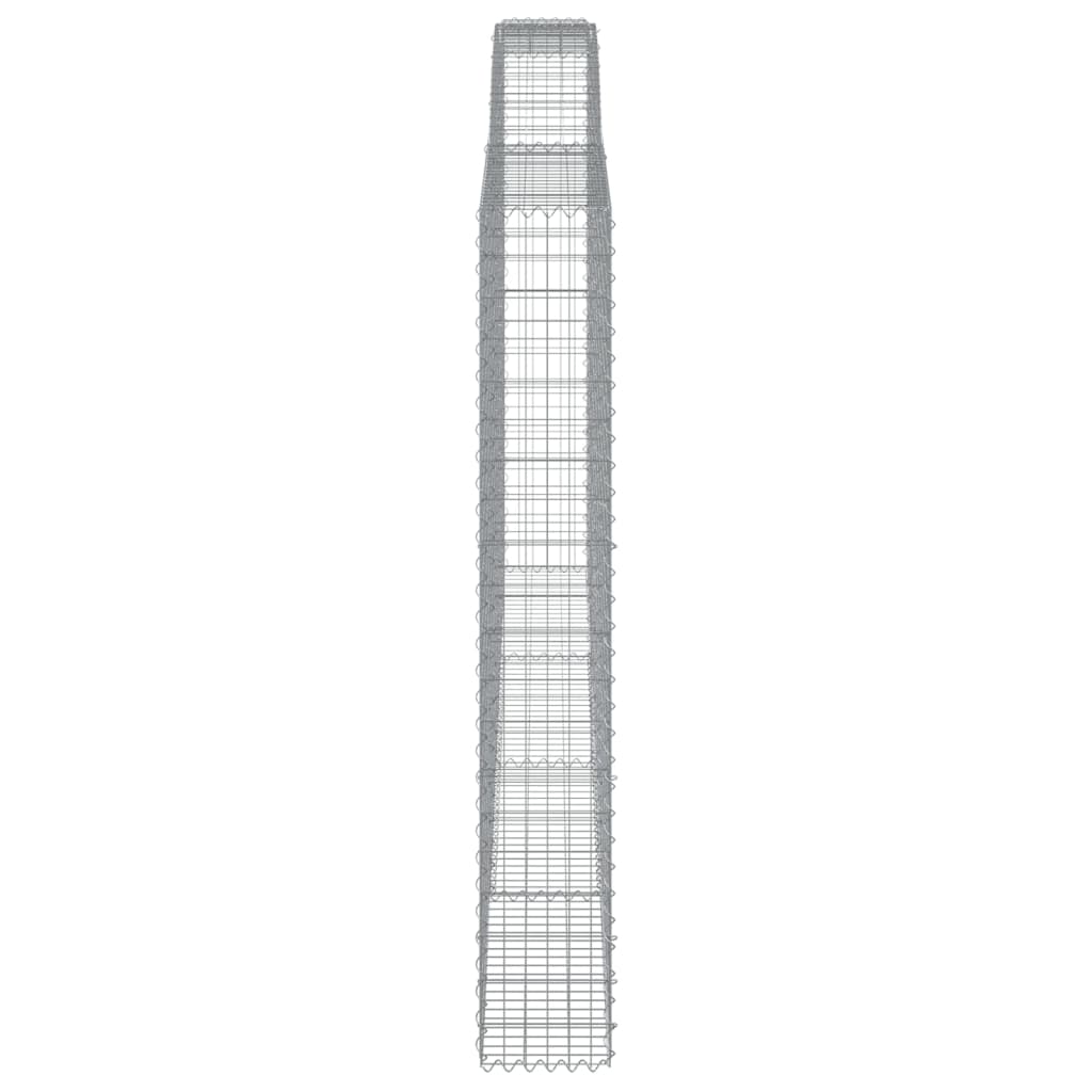 vidaXL Cestos gabião arqueados 7pcs 400x30x200/220cm ferro galvanizado