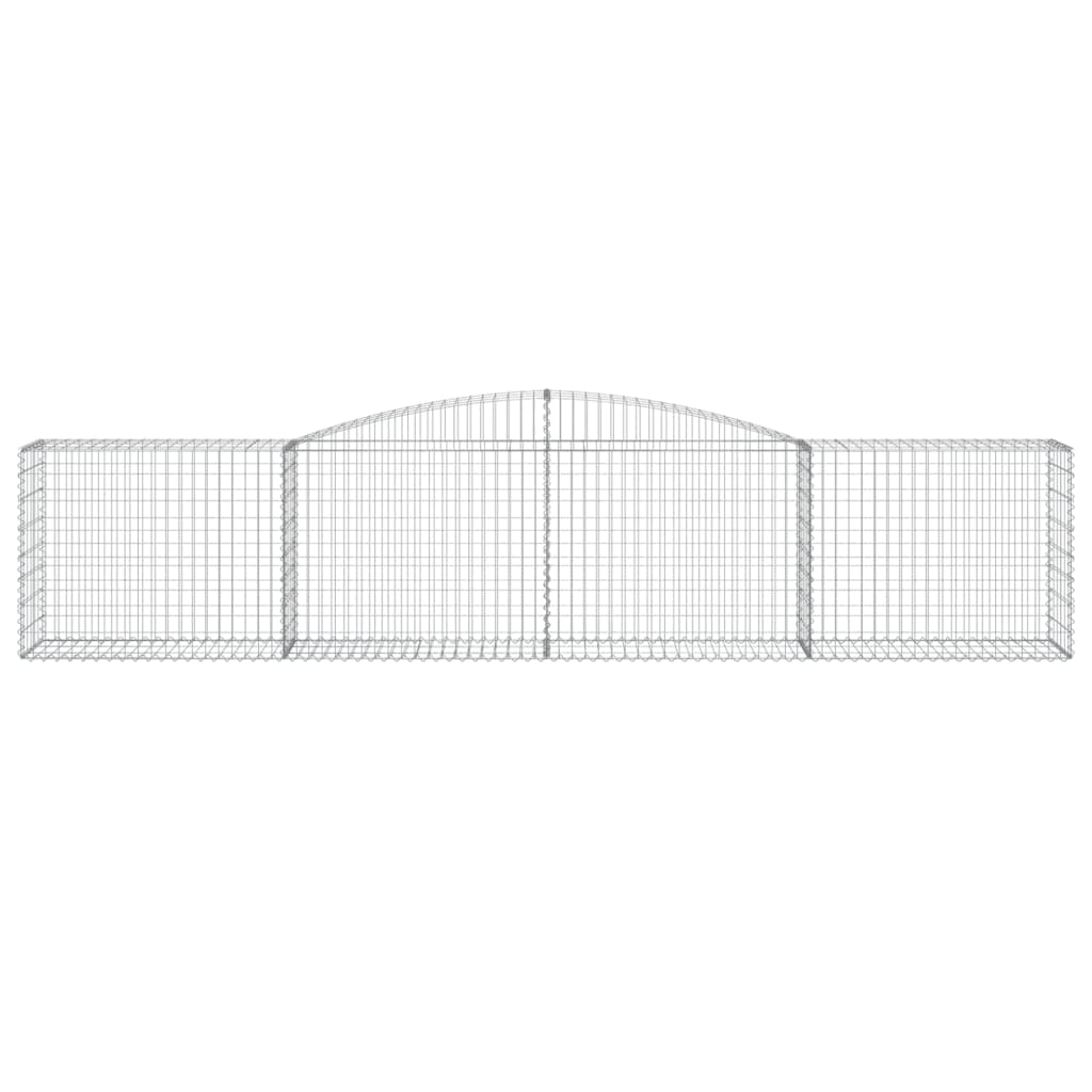 vidaXL Cestos gabião arqueados 2 pcs 400x50x80/100cm ferro galvanizado