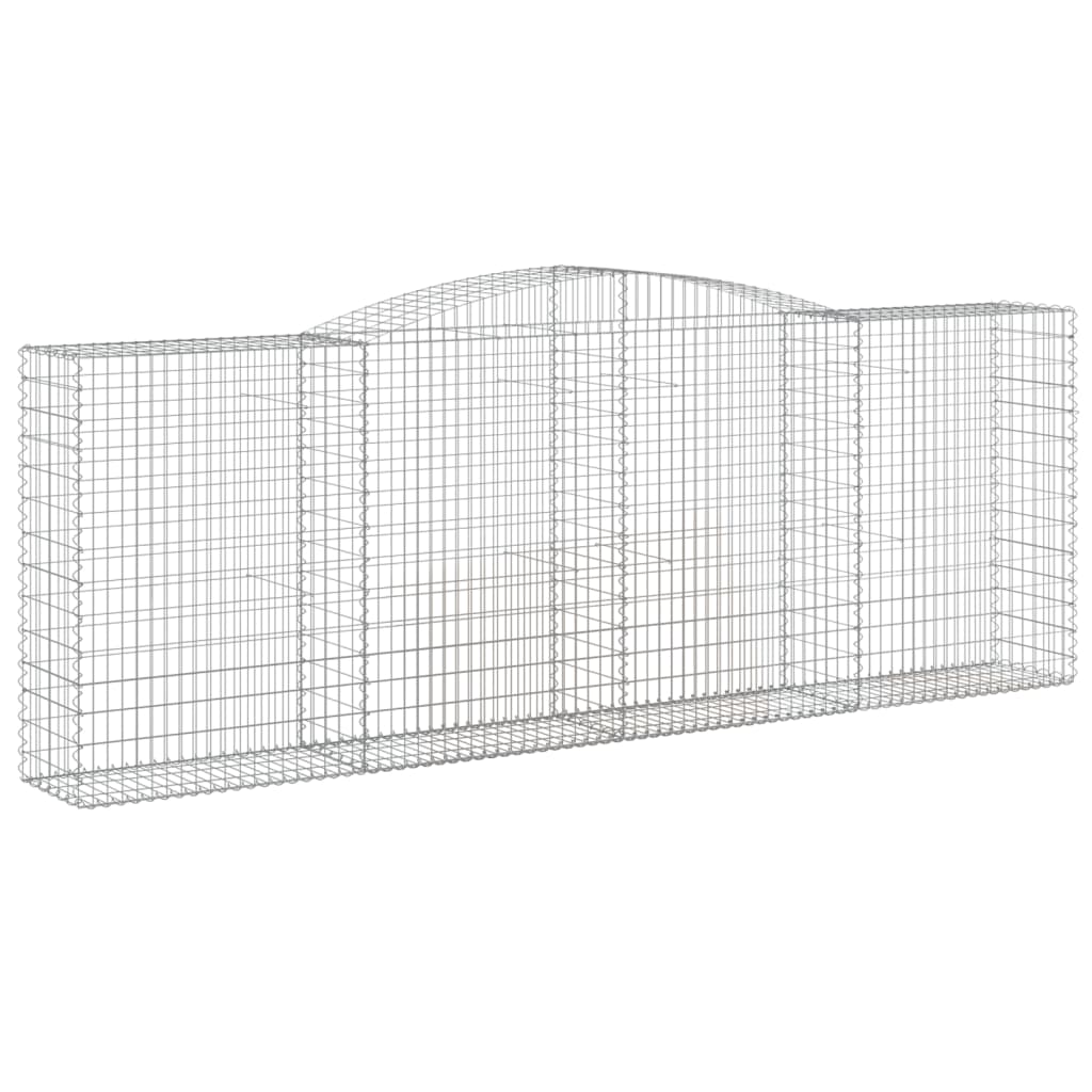 vidaXL Cestos gabião arqueados 3pcs 400x50x140/160cm ferro galvanizado