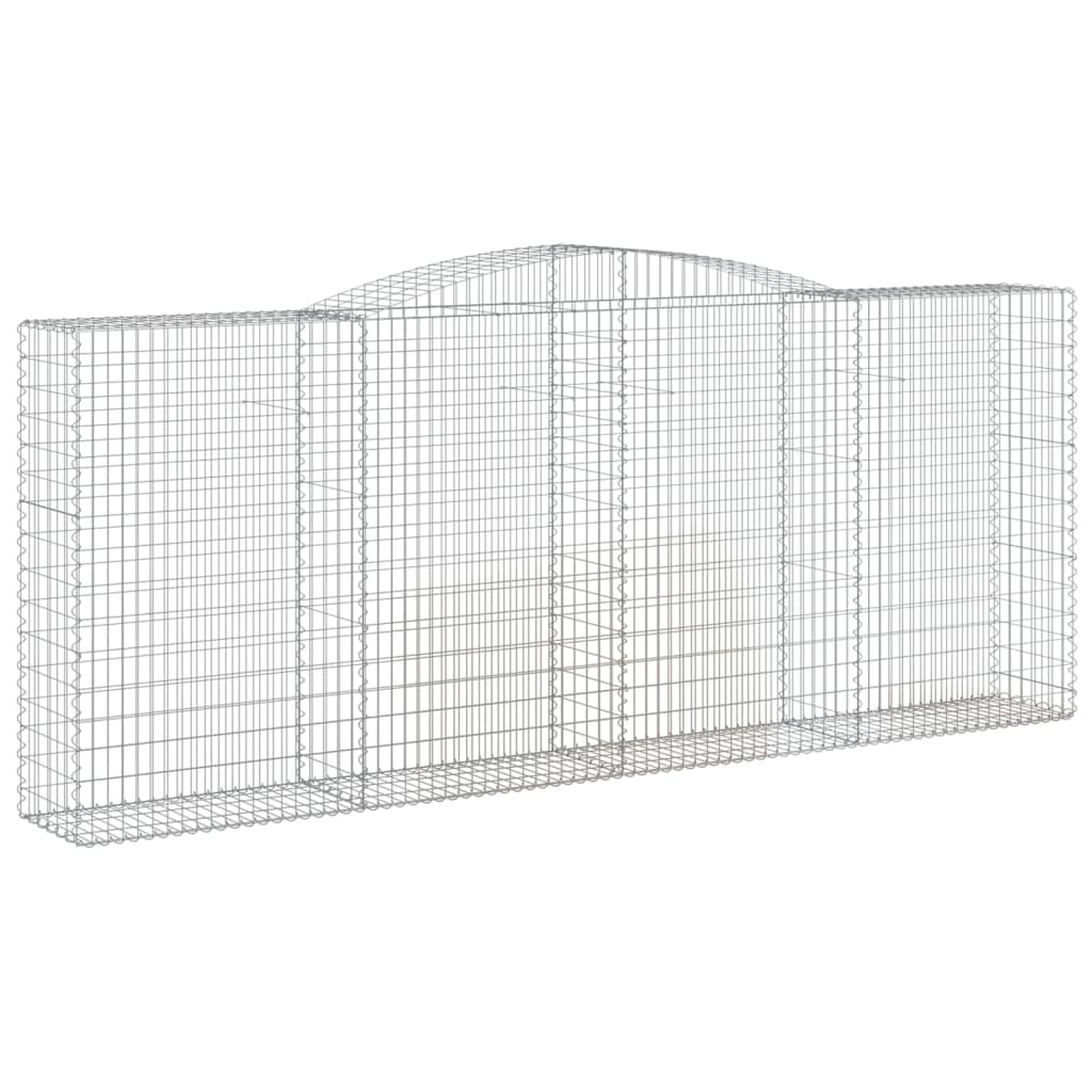 vidaXL Cestos gabião arqueados 7pcs 400x50x160/180cm ferro galvanizado