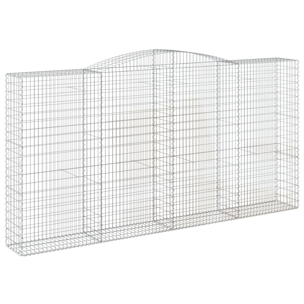 vidaXL Cestos gabião arqueados 2pcs 400x50x200/220cm ferro galvanizado