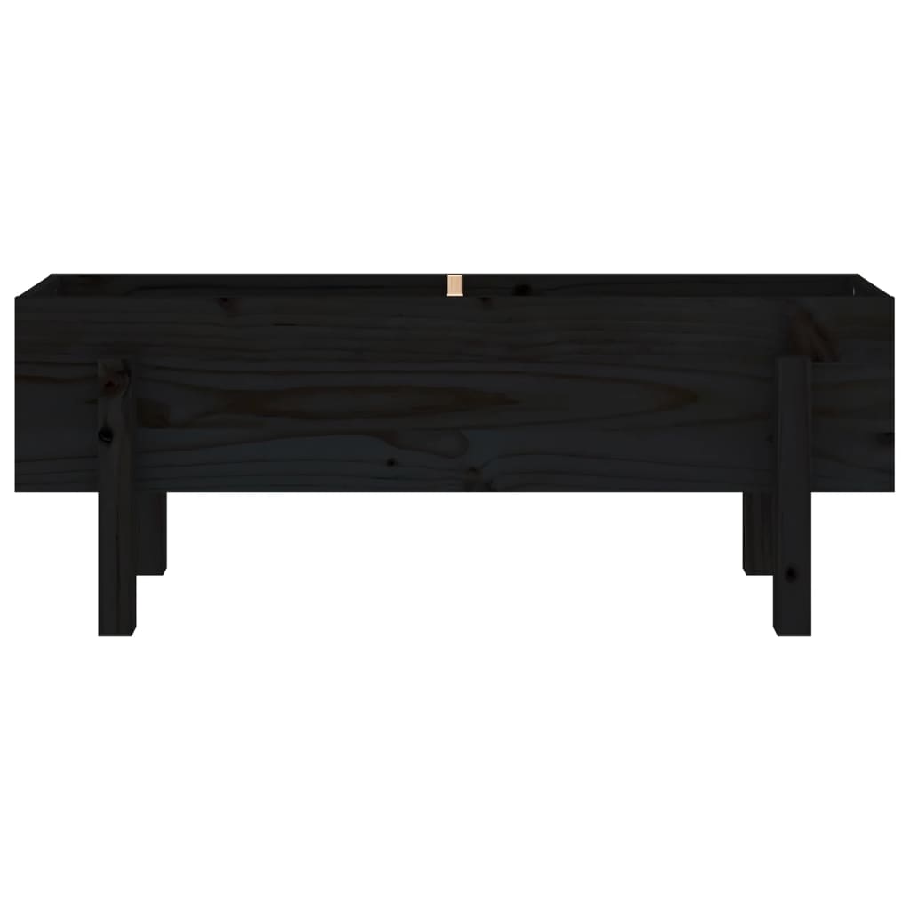 vidaXL Canteiro elevado de jardim 101x30x38 cm pinho maciço preto