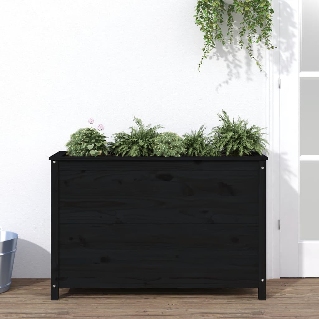 vidaXL Canteiro elevado de jardim 119,5x40x78 cm pinho maciço preto