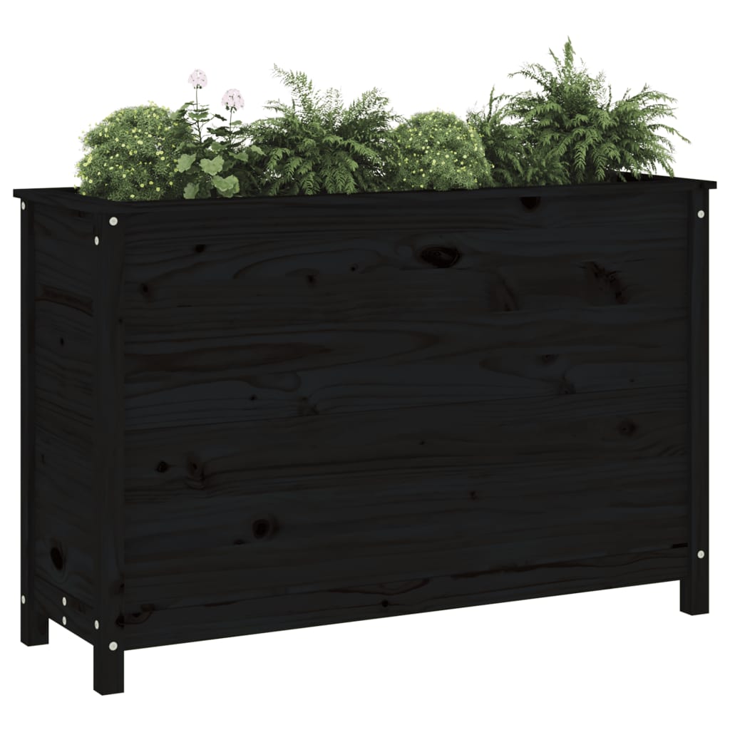 vidaXL Canteiro elevado de jardim 119,5x40x78 cm pinho maciço preto