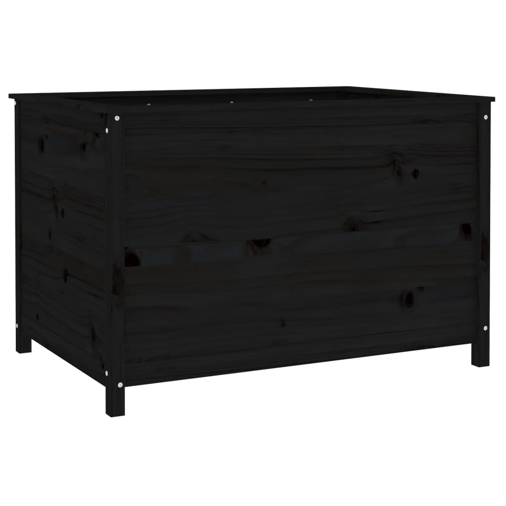 vidaXL Canteiro elevado de jardim 119,5x82,5x78 cm pinho maciço preto