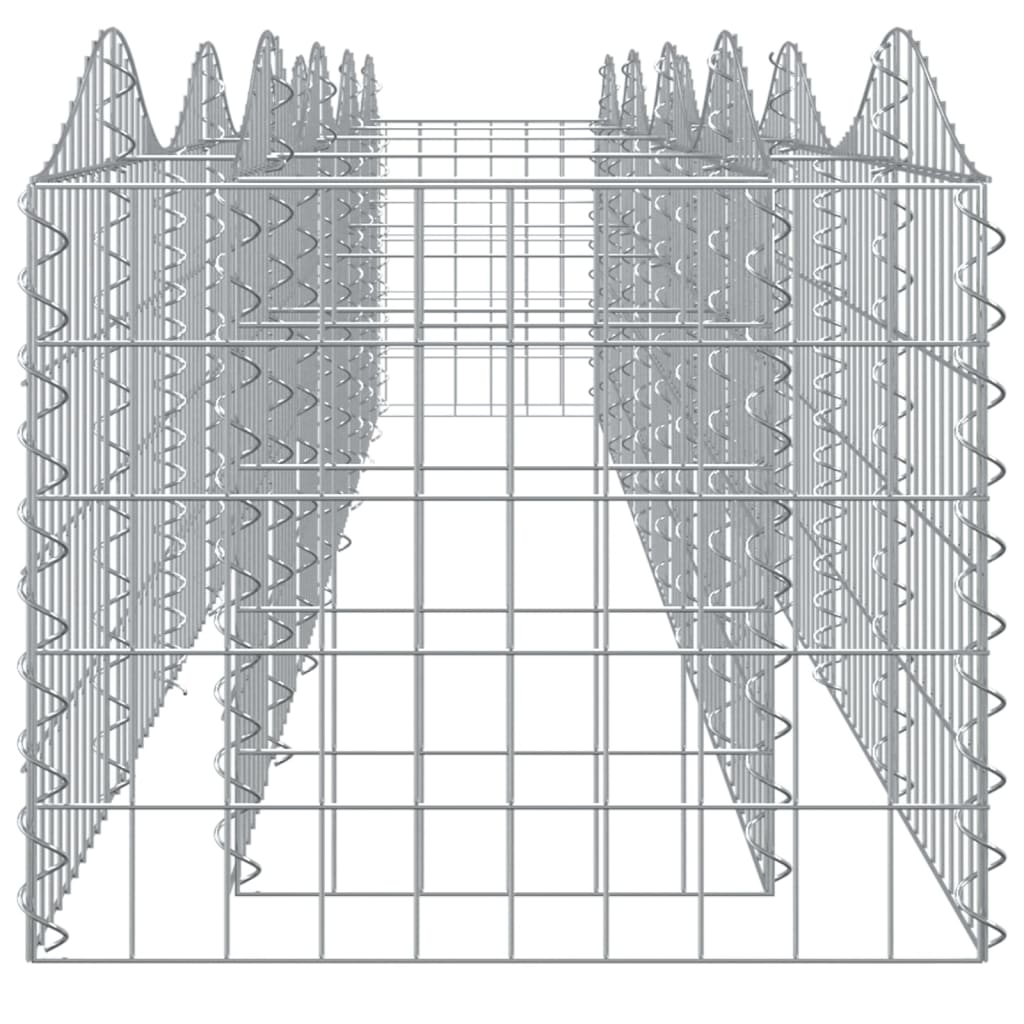 vidaXL Canteiro elevado gabião arqueado 400x50x50 cm ferro galvanizado