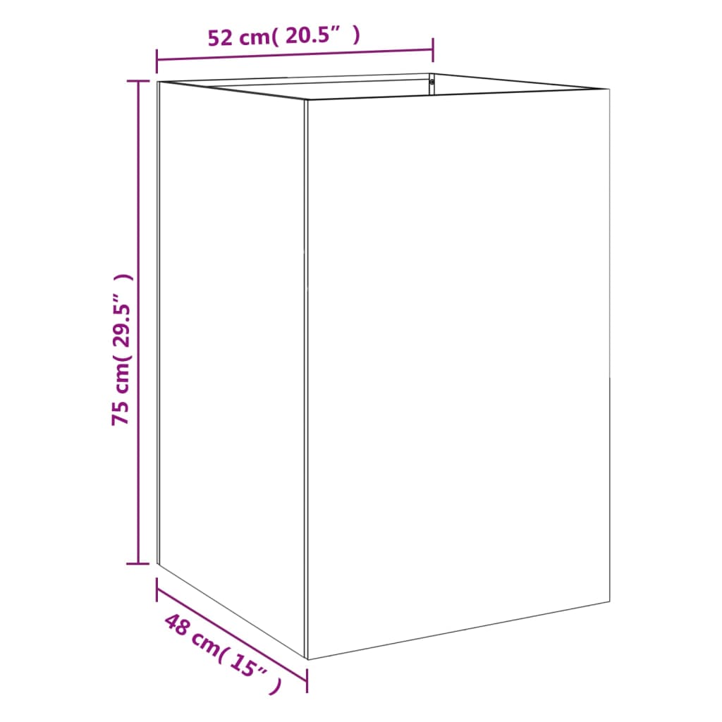 vidaXL Vaso/floreira 52x48x75 cm aço laminado a frio verde