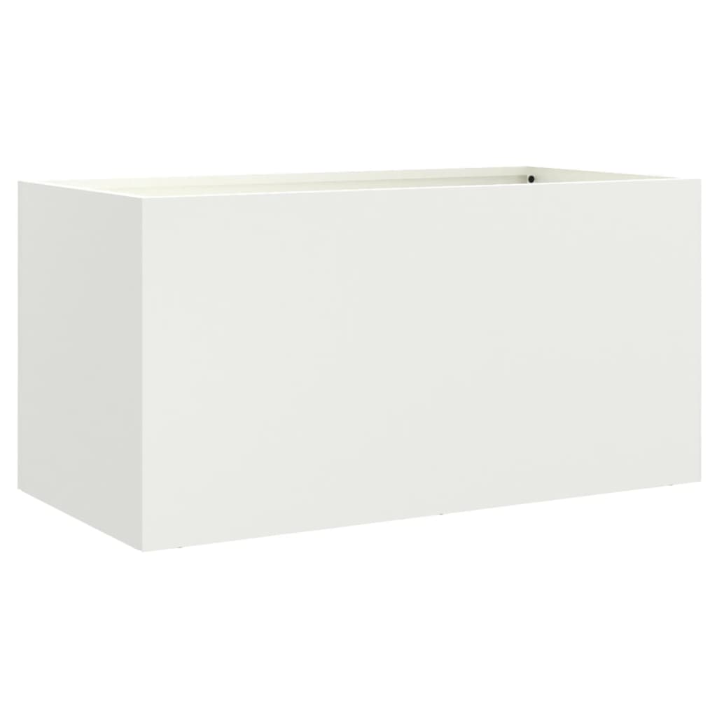 vidaXL Vaso/floreira 62x30x29 cm aço laminado a frio branco