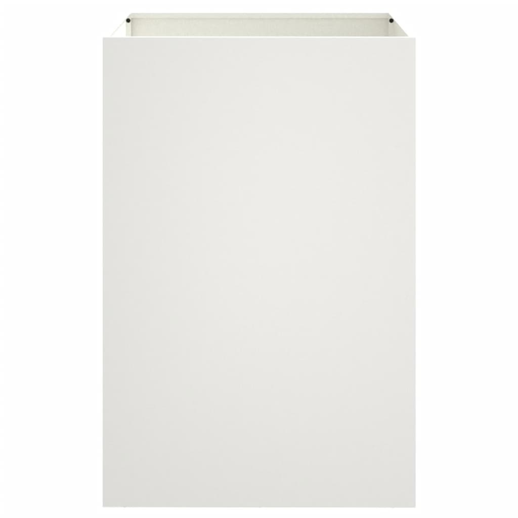 vidaXL Vaso/floreira 52x48x75 cm aço laminado a frio branco