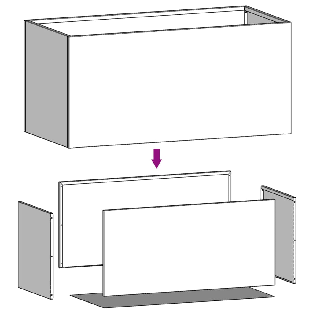 vidaXL Vaso/floreira 62x30x29 cm aço laminado a frio branco