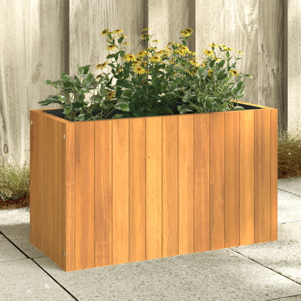 vidaXL Vaso/floreira de jardim 59x27,5x35 cm madeira de acácia maciça