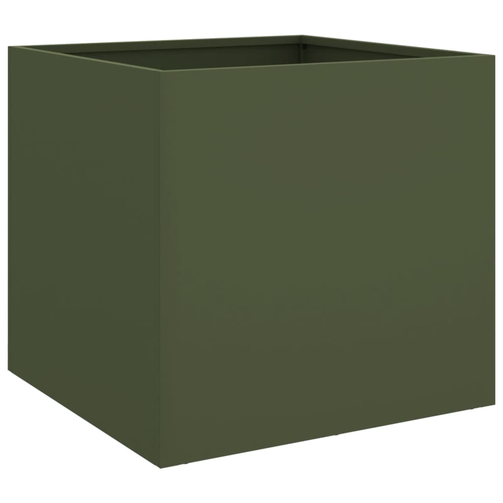 vidaXL Vaso/floreira 49x47x46 cm aço laminado a frio verde