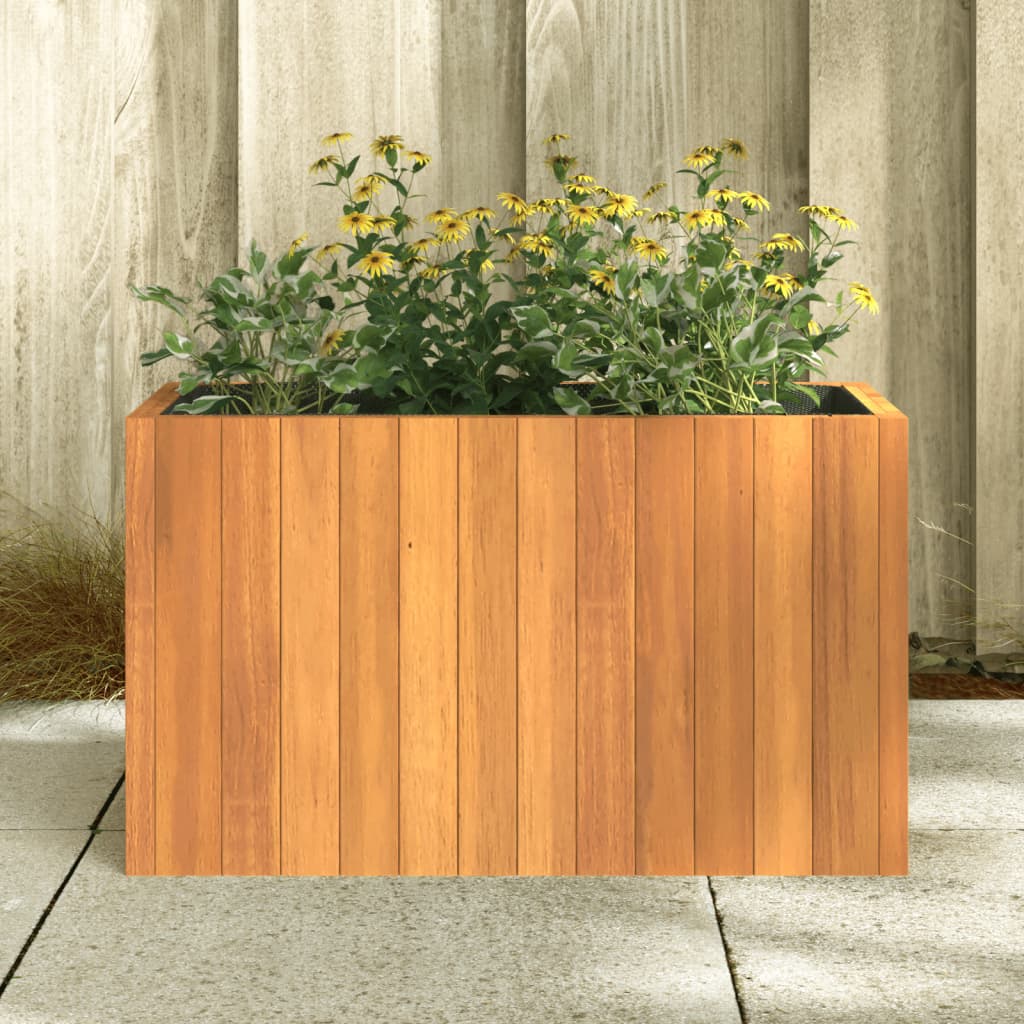 vidaXL Vaso/floreira de jardim 59x27,5x35 cm madeira de acácia maciça