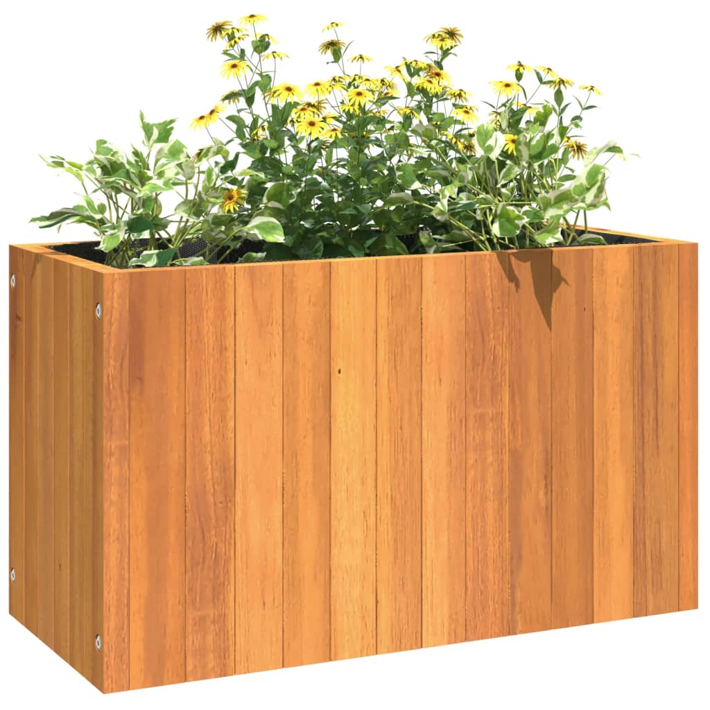 vidaXL Vaso/floreira de jardim 59x27,5x35 cm madeira de acácia maciça