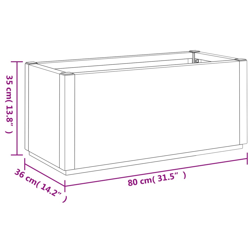 vidaXL Vaso/floreira 80x36x35 cm PP branco