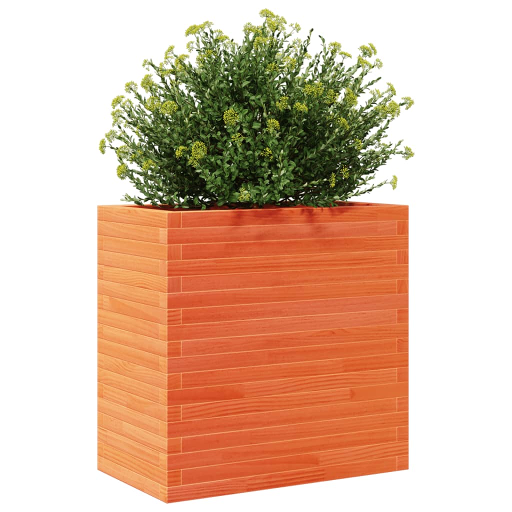 vidaXL Vaso/floreira de jardim 70x40x68,5cm pinho maciço castanho mel