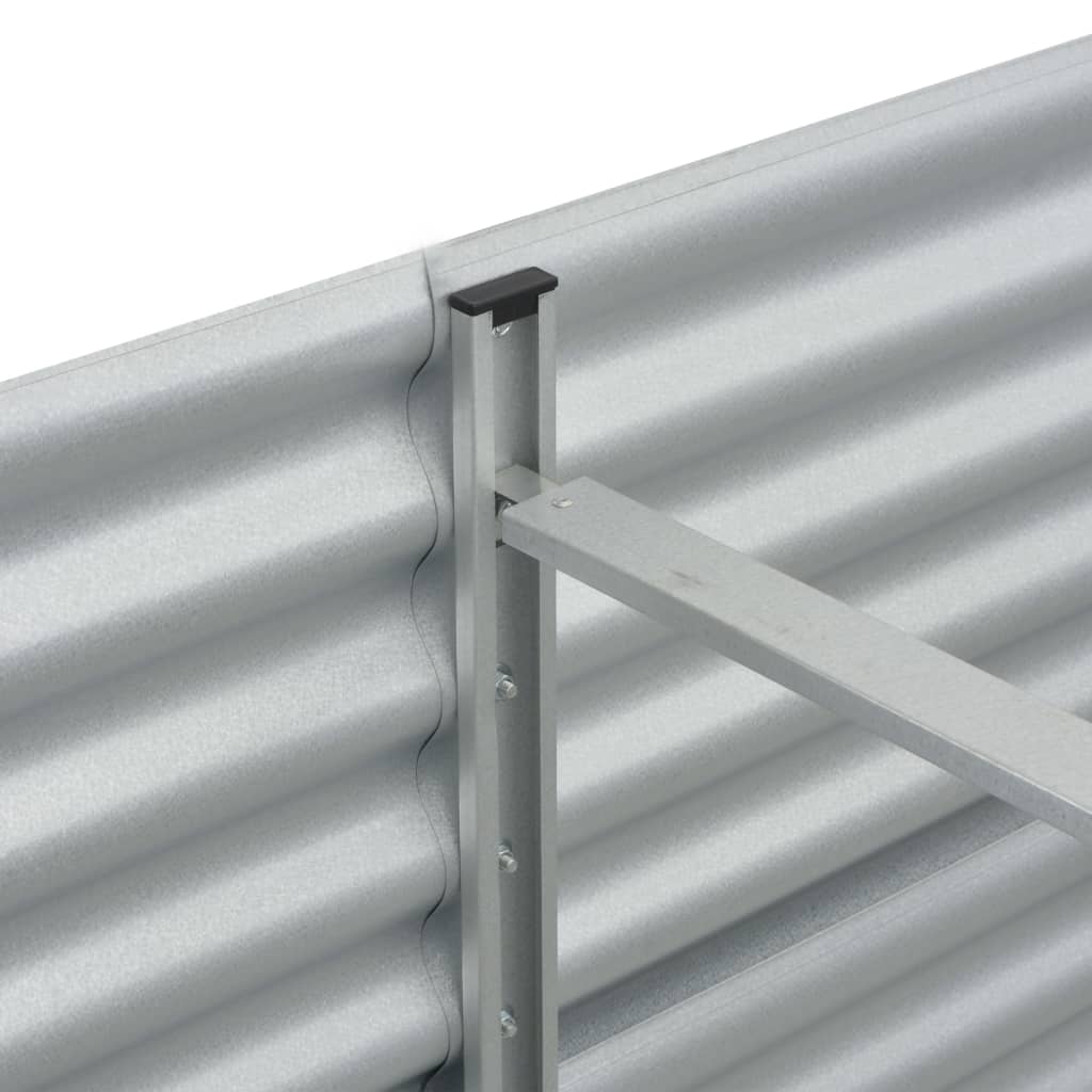 vidaXL Canteiro elevado de jardim aço galvanizado 240x80x44cm prateado