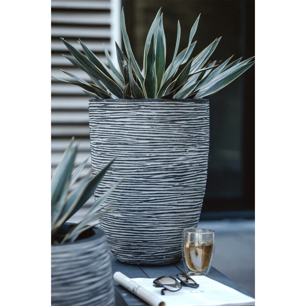 Capi Vaso elegante e baixo Nature Rib 36x47 cm antracite KOFZ782