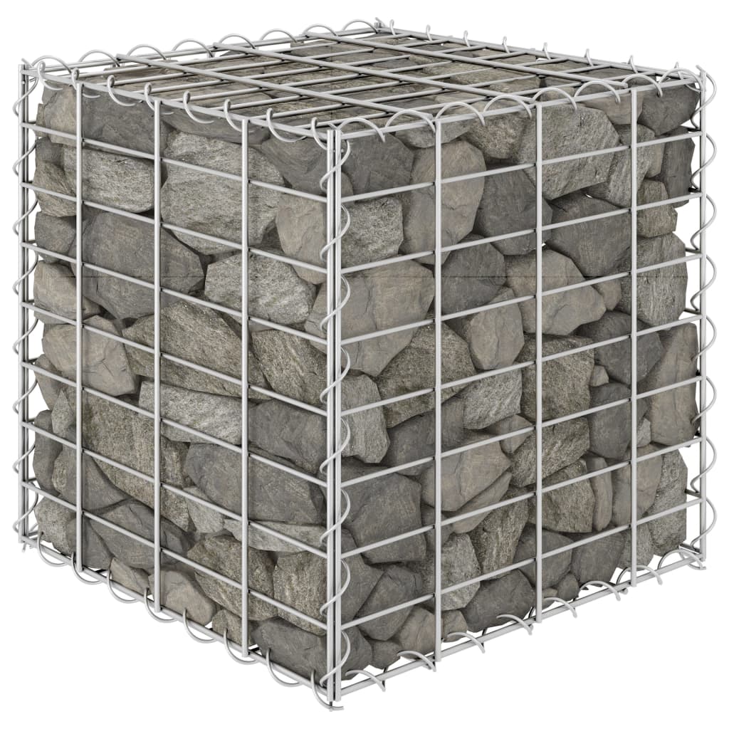 vidaXL Canteiro elevado/cubo gabião 40x40x40 cm cm fio de aço