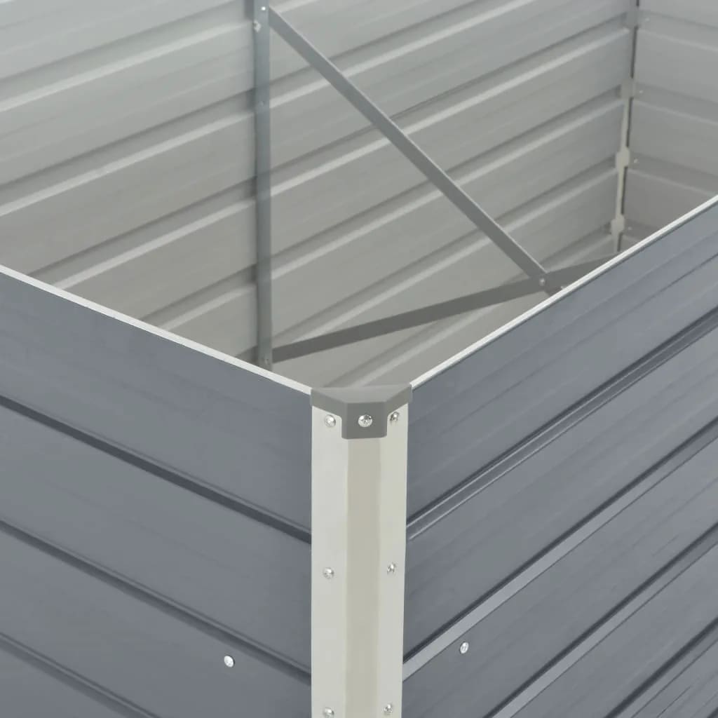 vidaXL Canteiro de jardim elevado 160x80x45cm aço galvanizado cinzento