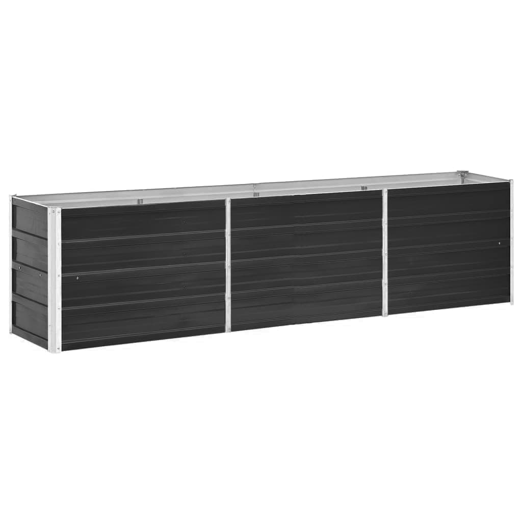 vidaXL Canteiro elevado jardim aço galvanizado 240x40x45 cm antracite