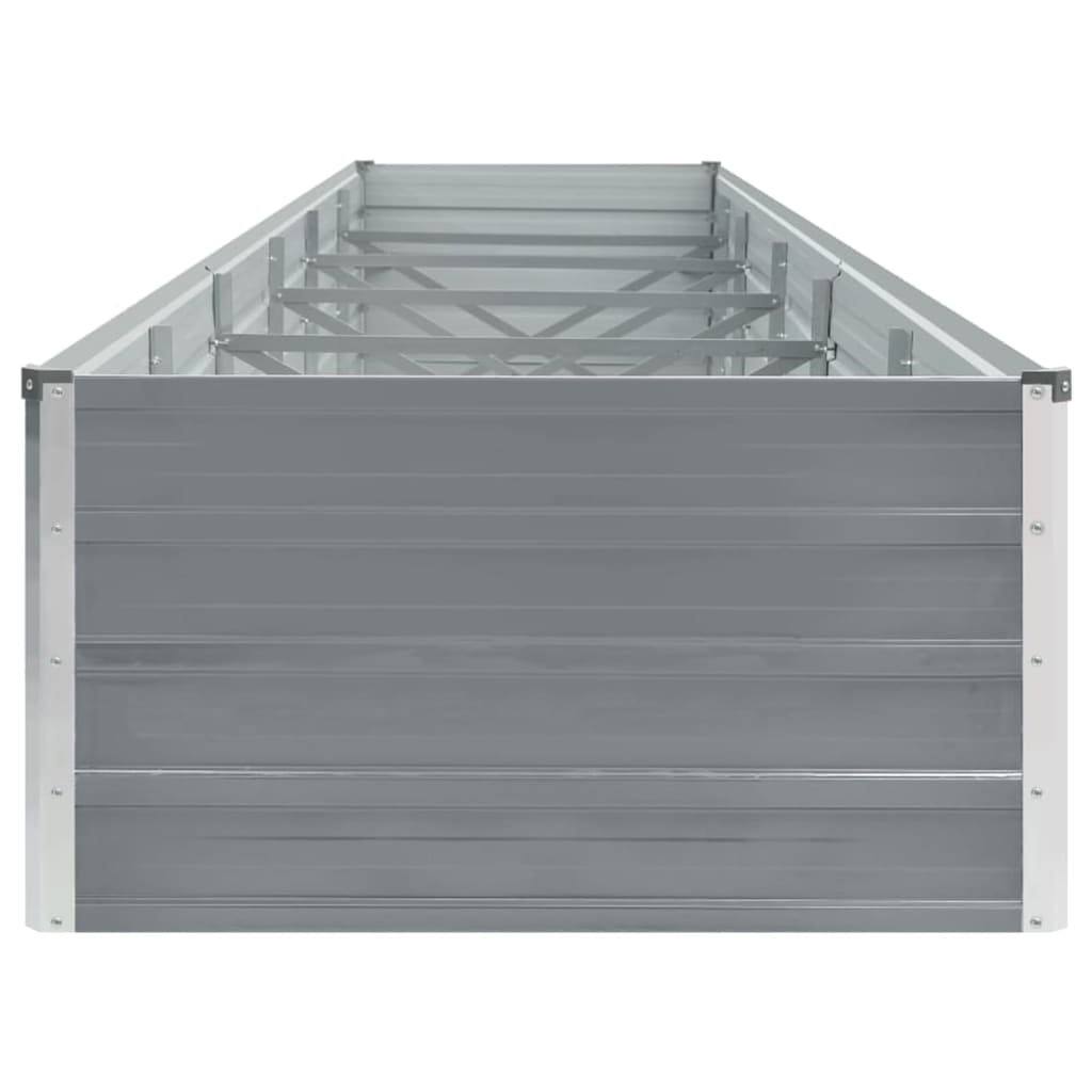 vidaXL Canteiro elevado de jardim aço galvanizado 480x80x45cm cinzento