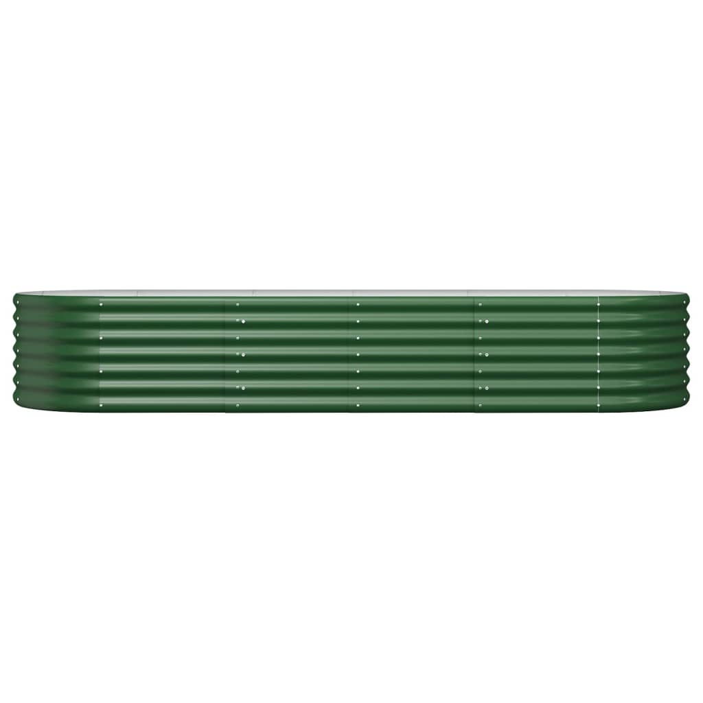 vidaXL Canteiro elevado jardim 224x80x36 cm aço revestido a pó verde