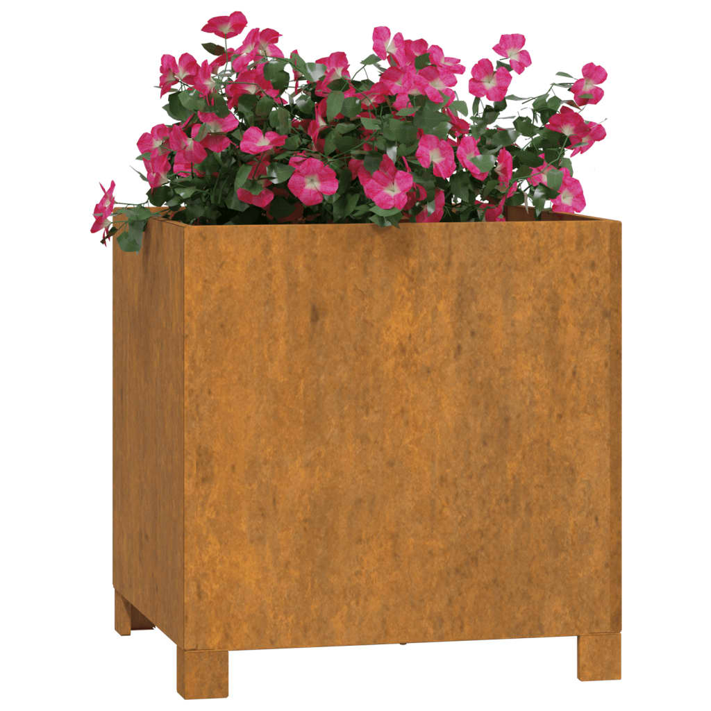 vidaXL Vaso/floreira com pernas 42x40x43 cm aço corten cor enferrujado