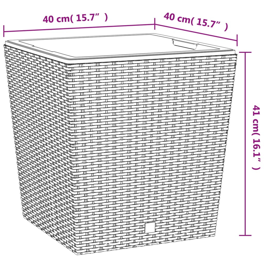 vidaXL Vaso com interior removível 37 / 64 L vime PP antracite