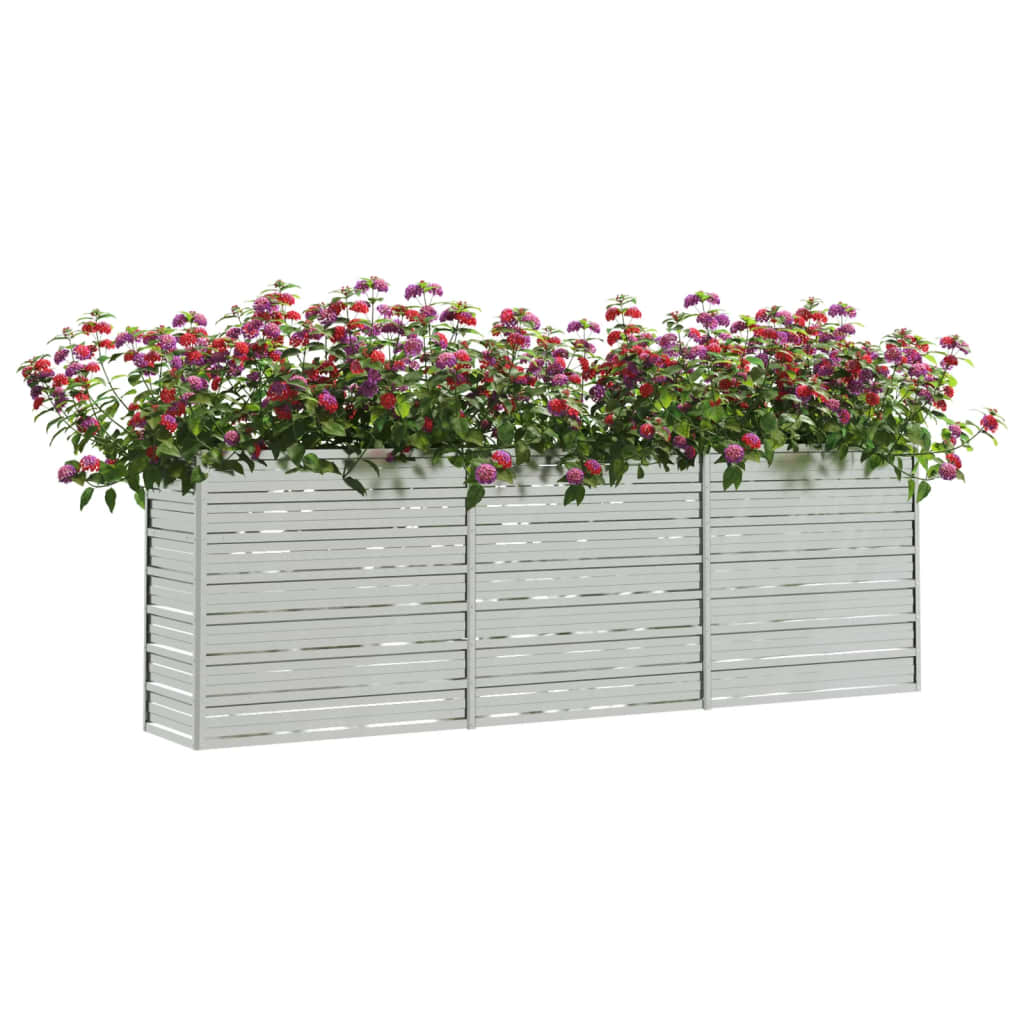 vidaXL Canteiro elevado de jardim 240x40x77cm aço galvanizado prateado