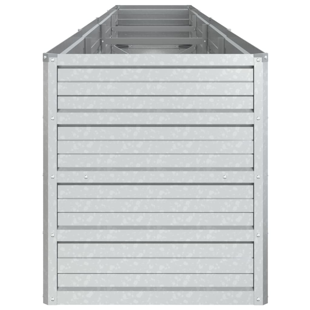 vidaXL Canteiro elevado de jardim 320x40x45cm aço galvanizado prateado